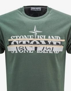 Buy 🎉 Stone Island Clothing Green Broken Logo T-Shirt ❤️ 9 Stone Island Clothing Green Broken Logo T-Shirt