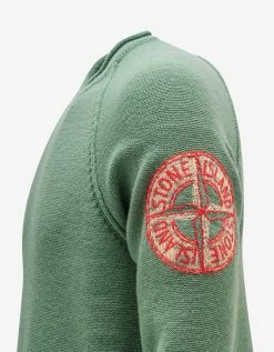 Stone Island Green Logo Sweater Clothing