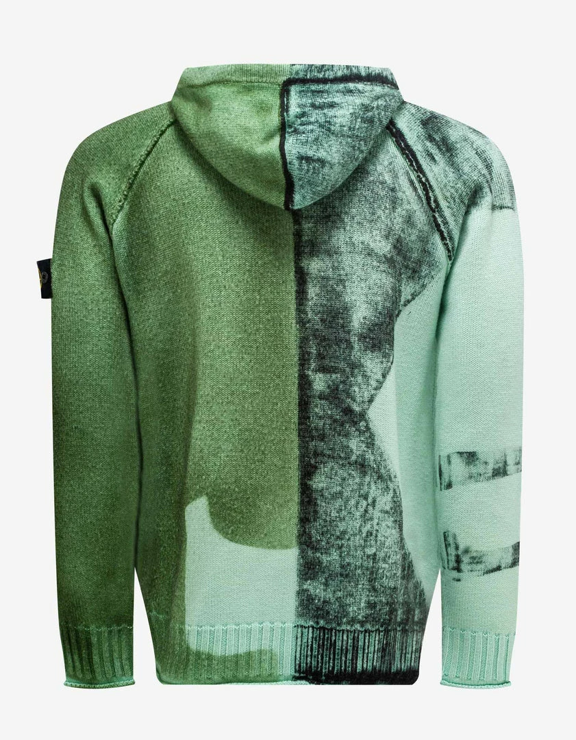 Discount β¨ Stone Island Aqua Motion Saturation Logo Knitted Hoodie π 4 Stone Island Aqua Motion Saturation Logo Knitted Hoodie