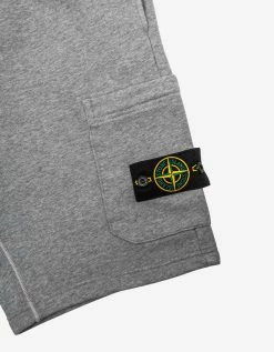 Stone Island Grey Compass Badge Cargo Sweat Shorts