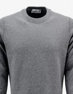 Stone Island Grey Compass Badge Sweatshirt Clothing