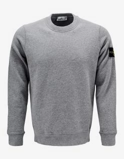 Stone Island Grey Compass Badge Sweatshirt Clothing