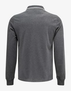 Stone Island Grey Compass Patch Long Sleeve Polo T-Shirt