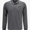 Cheap 👏 Stone Island Grey Compass Patch Long Sleeve Polo T-Shirt 😍 1 Stone Island Grey Compass Patch Long Sleeve Polo T-Shirt