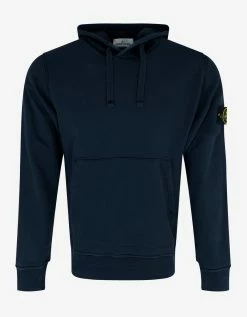 Stone Island Clothing Navy Blue Compass Logo Hoodie