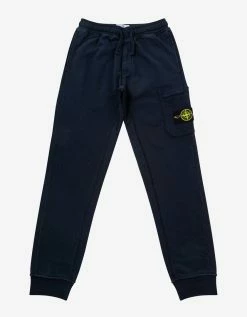 Stone Island Navy Blue Compass Logo Sweat Pants