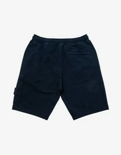 Stone Island Navy Blue Compass Logo Sweat Shorts Clothing