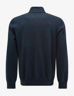 Stone Island Navy Blue Zip Knitted Cardigan