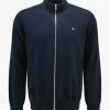 Stone Island Navy Blue Zip Knitted Cardigan