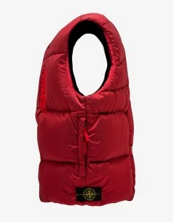 Stone Island Red Nylon Metal Down Gilet