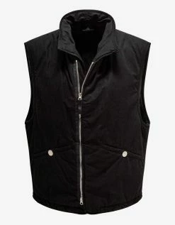 Stone Island Shadow Project Black Brushed Cotton Nylon Tela Gilet Clothing