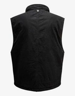Cheapest 🎁 Stone Island Shadow Project Black Brushed Cotton Nylon Tela Gilet Clothing ✔️ 7 Stone Island Shadow Project Black Brushed Cotton Nylon Tela Gilet Clothing
