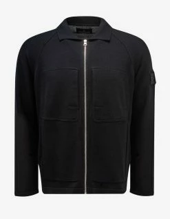 Stone Island Shadow Project Black Chest Pocket Zip Cardigan