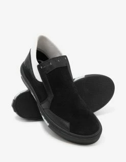 Stone Island Shadow Project Black Leather Slip-On Trainers Footwear