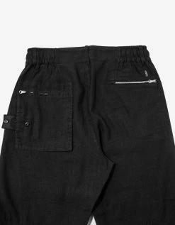 Stone Island Shadow Project Black Linen-Blend Cropped Trousers