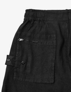 Stone Island Shadow Project Black Linen-Blend Cropped Trousers