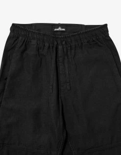 Stone Island Shadow Project Black Linen-Blend Cropped Trousers