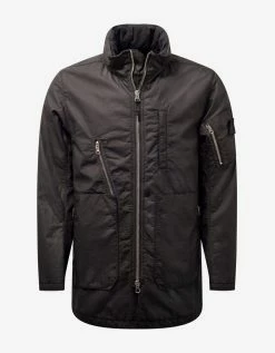 Stone Island Shadow Project Black Poly-Hide 2L 3/4 Jacket Clothing
