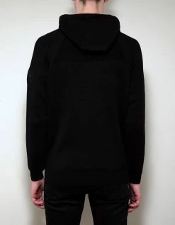 Stone Island Shadow Project Black Ribbed Knitted Hoodie