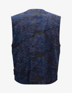 Stone Island Shadow Project Blue Dévoré Utility Vest Clothing