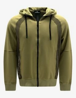 Stone Island Shadow Project Green Mesh Vent Hoodie Clothing