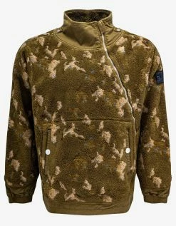 Stone Island Shadow Project Khaki Camo Fleece Sweater Clothing