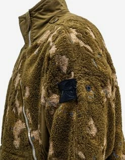 Stone Island Shadow Project Khaki Camo Fleece Sweater Clothing