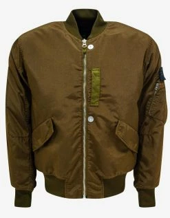 Stone Island Shadow Project Khaki Hollowcore Poly Light Bomber Jacket Clothing