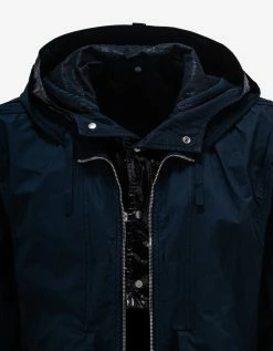 Stone Island Shadow Project Clothing Navy Blue HD Pelleovo Cotton-TC Short Parka Jacket