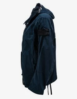 Stone Island Shadow Project Clothing Navy Blue HD Pelleovo Cotton-TC Short Parka Jacket