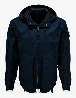 Stone Island Shadow Project Clothing Navy Blue HD Pelleovo Cotton-TC Short Parka Jacket