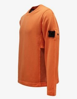 Stone Island Shadow Project Clothing Orange Mesh Detail Sweatshirt
