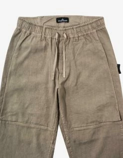 Stone Island Shadow Project Sand Linen-Blend Cropped Trousers