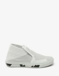 Stone Island Shadow Project White Leather Slip-On Trainers