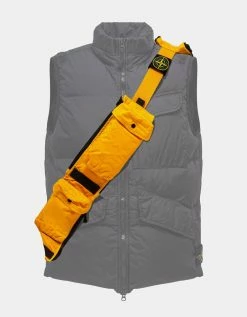 Stone Island Yellow Mussola Gommata Canvas Shoulder Pouch Bag