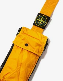 Stone Island Yellow Mussola Gommata Canvas Shoulder Pouch Bag