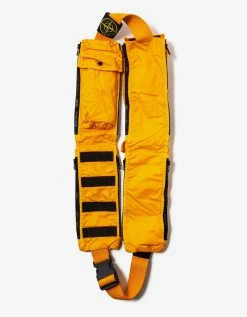 Stone Island Yellow Mussola Gommata Canvas Shoulder Pouch Bag