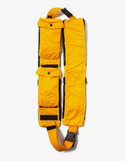 Stone Island Yellow Mussola Gommata Canvas Shoulder Pouch Bag