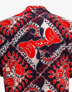 Valentino Clothing Archive Manifesto Bandana Print Silk Shirt