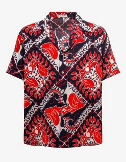 Valentino Clothing Archive Manifesto Bandana Print Silk Shirt