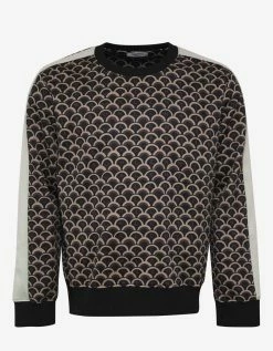Valentino Clothing Black & Beige Logo Scale Print Sweatshirt