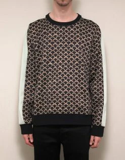 Valentino Clothing Black & Beige Logo Scale Print Sweatshirt
