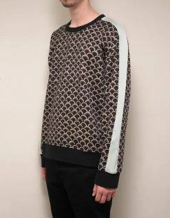 Valentino Clothing Black & Beige Logo Scale Print Sweatshirt