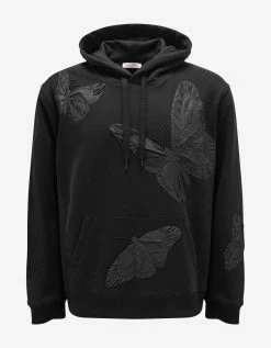 Valentino Black Butterfly Applique Hoodie