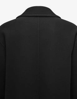 Valentino Black Double-Breasted Wool Pea Coat