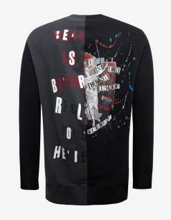 Valentino Black Jamie Reid Print Longline Sweatshirt