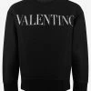 Valentino Black Logo Print Mesh Sweatshirt