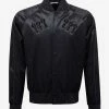 Top 10 💯 Valentino Black Loveblade Embroidery Souvenir Jacket 🎁 2 Valentino Black Loveblade Embroidery Souvenir Jacket
