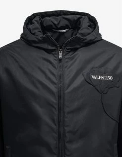 Valentino Clothing Black Men's Garden Nylon Windbreaker
