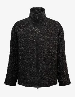Valentino Black Nylon Brocade Jacket Clothing